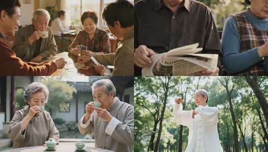 老人老年夫妇幸福晚年生活ai素材原创高清在线视频素材下载