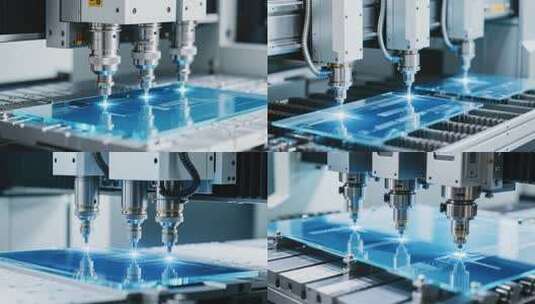 工业机械激光加工芯片画面高清在线视频素材下载