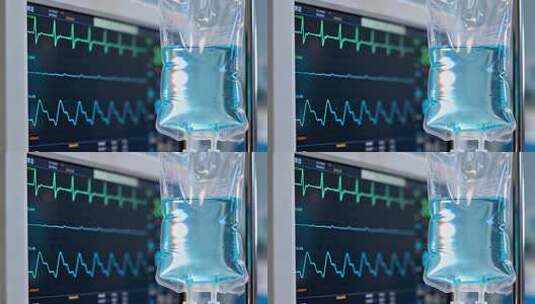 医院输液与心电监护画面高清在线视频素材下载