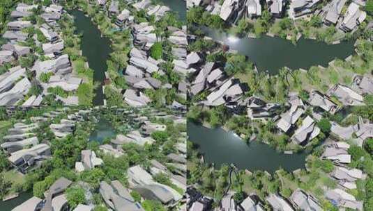 四川成都天府新区麓湖高端别墅区高清在线视频素材下载