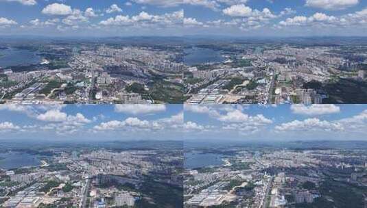 【延时摄影】 红安城市·全景高空俯瞰画面高清在线视频素材下载