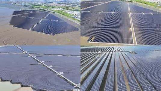 航拍太阳能发电站全景高清在线视频素材下载