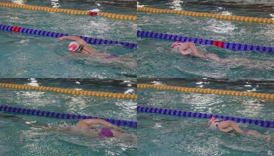 游泳比赛体育运动高清在线视频素材下载