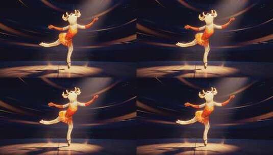 卡通小鹿舞台舞蹈素材高清在线视频素材下载