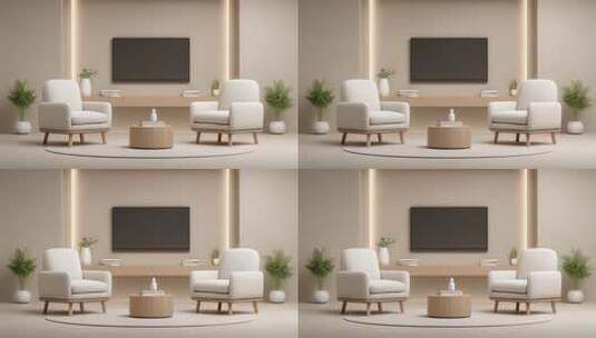 简约现代客厅温馨家居生活高清在线视频素材下载