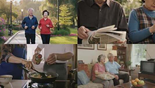 老人老年夫妇幸福晚年生活ai素材原创高清在线视频素材下载