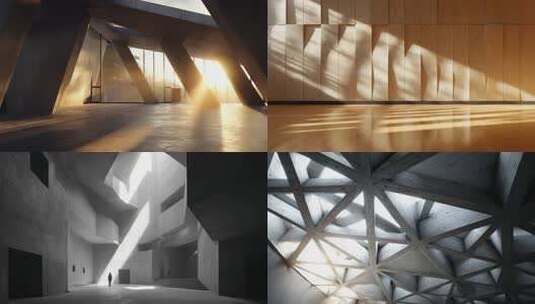 建筑空间光影设计现代极简几何美学高清在线视频素材下载