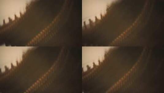 雨天故宫房檐脊兽倒影水滴涟漪高清在线视频素材下载