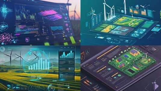 智慧能源绿色科技未来图景科技监控数据分析高清在线视频素材下载