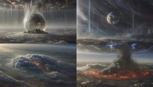 宇宙起源 生命初始 末日星球高清在线视频素材下载