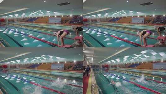 游泳比赛体育运动高清在线视频素材下载