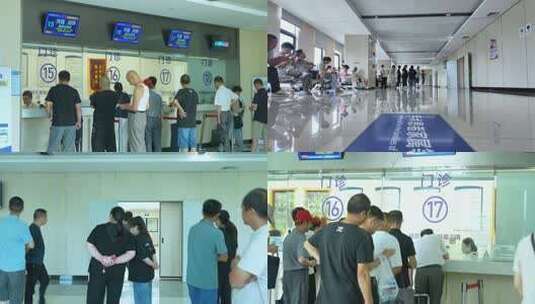 医院走廊等待就诊看病人多就医看病患者高清在线视频素材下载