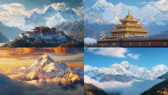 西藏 人文风光 拉萨 布达拉宫 青藏高原高清在线视频素材下载