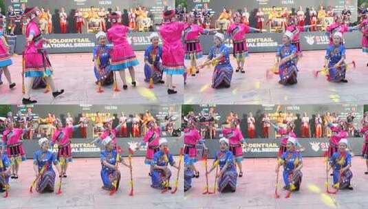 少数民族女性舞台舞蹈表演高清在线视频素材下载