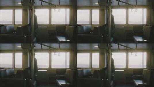 火车车厢内人物走动场景高清在线视频素材下载