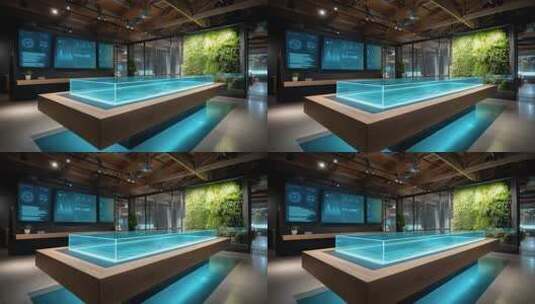 未来感十足的科技公司会议室内部场景高清在线视频素材下载