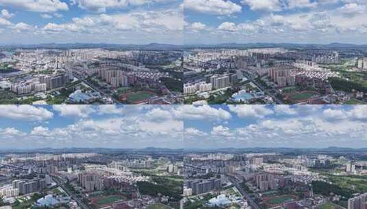 【延时摄影】 红安城市·全景高空俯瞰画面高清在线视频素材下载