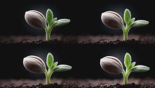 破土而出向阳生长小苗高清在线视频素材下载