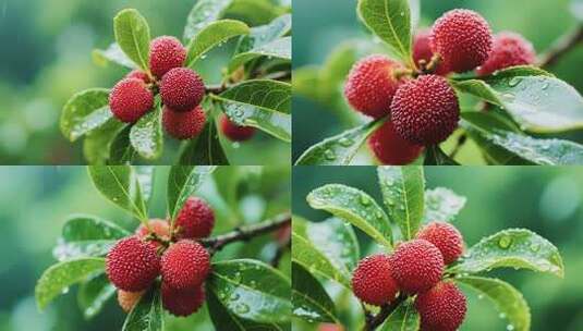 杨梅果实特写高清在线视频素材下载