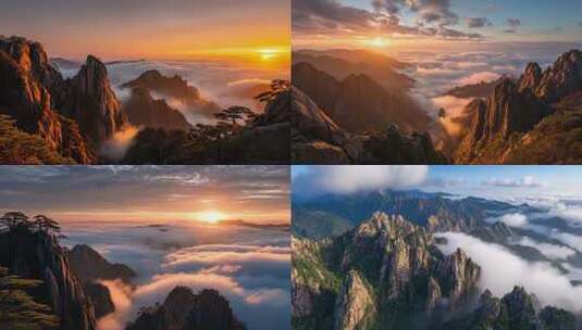 黄山日出云海壮美风光高清在线视频素材下载