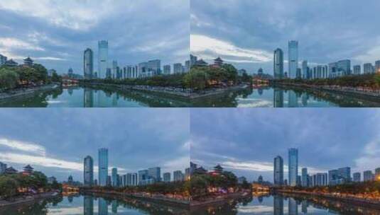中国成都九眼桥4K延时摄影高清在线视频素材下载