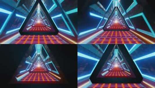 高科技三角隧道动画高清在线视频素材下载