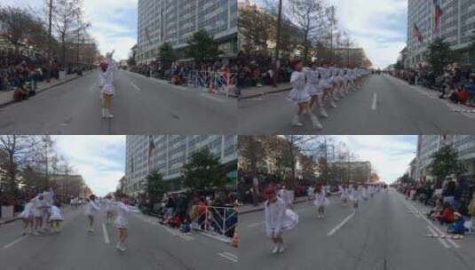 在街上表演的游行舞者高清在线视频素材下载