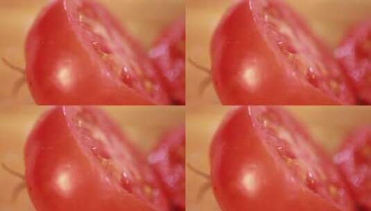 唯美摄影拍摄沾满露水的番茄高清在线视频素材下载