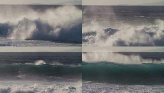 海面上的巨浪景观高清在线视频素材下载