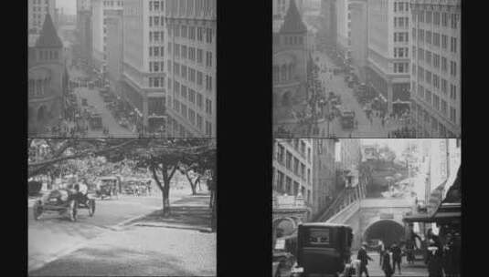 1918年大城市的交通镜头高清在线视频素材下载