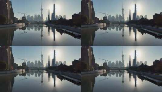 上海清晨风光高清在线视频素材下载