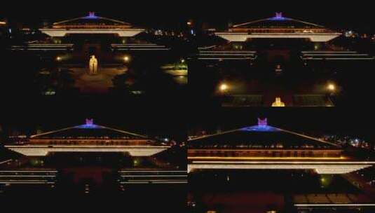 4K航拍孔子博物馆夜景高清在线视频素材下载