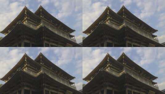 杭州香积寺寺庙天空流云延时空镜高清在线视频素材下载