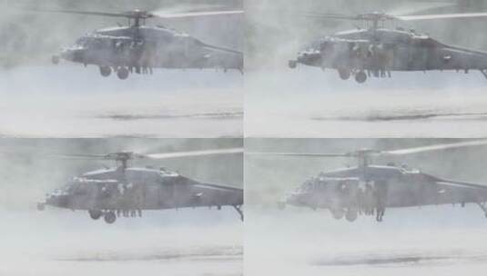 伞兵从一架低空飞行的直升机跳入1号湖高清在线视频素材下载