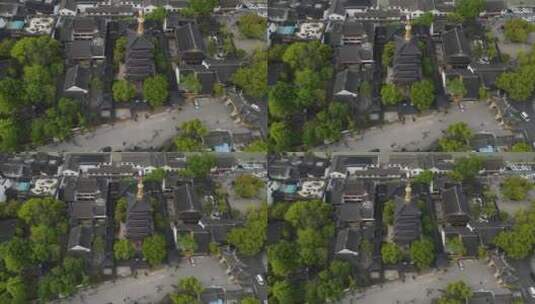 苏州寒山寺4K航拍原素材高清在线视频素材下载