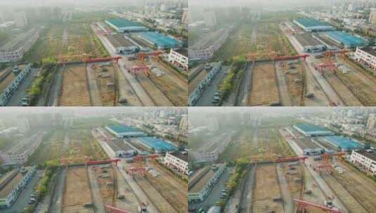 上海宝山大场镇废弃工厂航拍高清在线视频素材下载