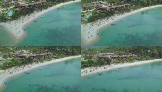从高处俯瞰被自然包围的美丽海滩高清在线视频素材下载