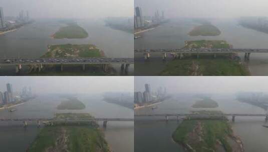 江西南昌八一大桥航拍高清在线视频素材下载