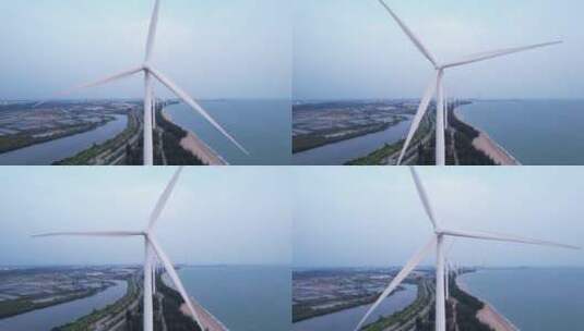 海边风力大风车希区柯克变焦高清在线视频素材下载