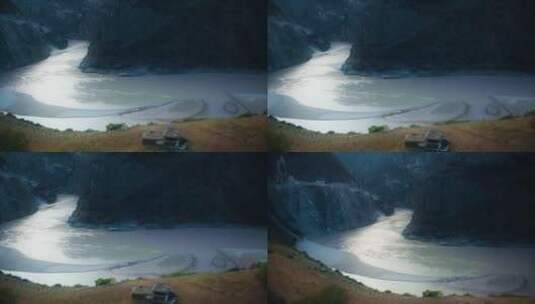 江河视频云南境内江河上游湍急水流高山峡谷高清在线视频素材下载