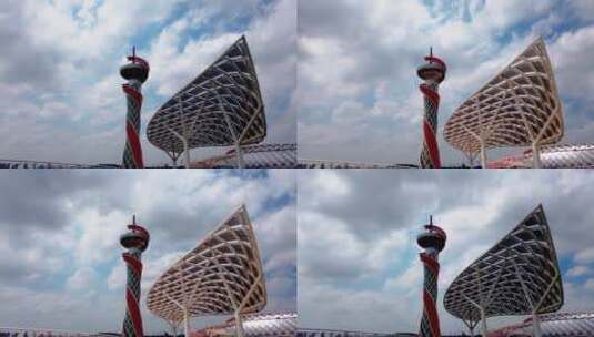 安徽省蚌埠市奥体中心延时摄影高清在线视频素材下载