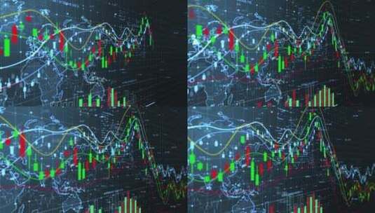 华尔街金融证券股票大盘走势数据图表高清在线视频素材下载