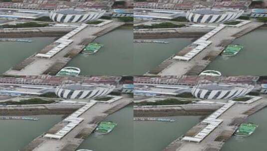 海边码头竖屏航拍高清在线视频素材下载