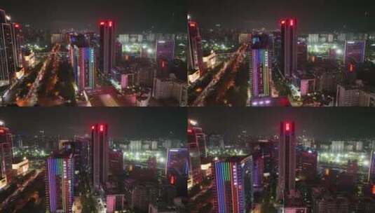 深圳 深圳夜景 夜景 航拍 科技园高清在线视频素材下载