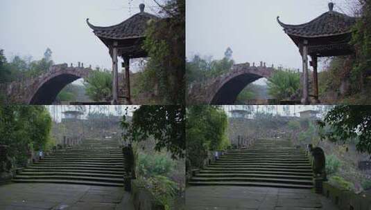 沧桑古石桥石板路特写高清在线视频素材下载