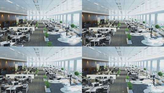 现代开放式办公空间全景高清在线视频素材下载