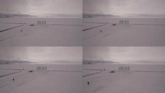 北疆 赛里木湖 冬季 新疆高清在线视频素材下载