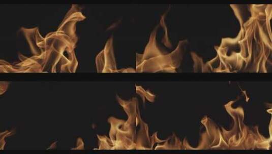 火焰黑色背景上缓慢燃烧的视频合集高清在线视频素材下载