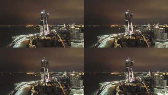 福建 厦门 世贸海峡双子大厦高清在线视频素材下载