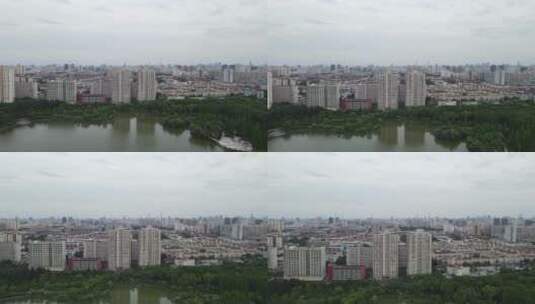 上海杨浦区黄兴公园4K航拍高清在线视频素材下载